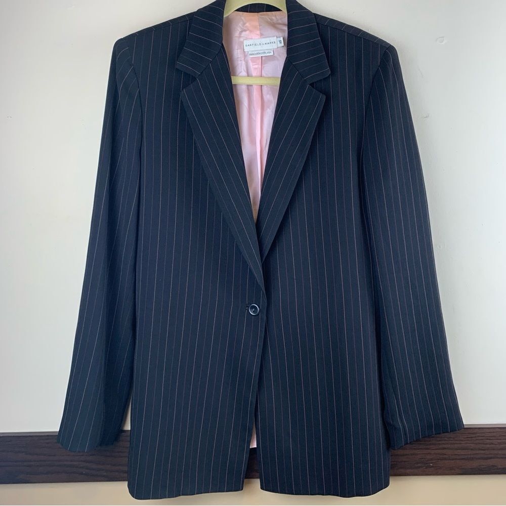 Garfield & Marks Pink Pinstriped Blazer Size 12